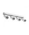 Plafondlamp met 4 spots, GU10 - Wit, IP20 binnenshuis, zonder lichtbron