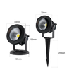 12-24V LED tuinlamp - 6W, zwart, spies, 450 lm, IP65