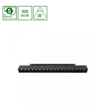 12W LED armatuur - 100lm/W, 1150lm, zwart, 20,4cm