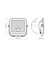 20W LED breedstraler op zonne-energie met sensor - 1400lm, IP65, 5000K, grijs, buiten