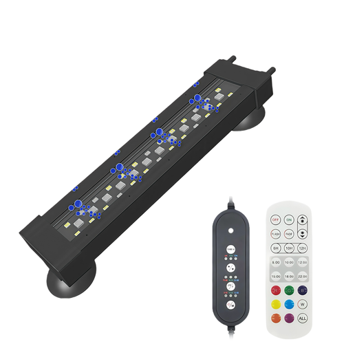 20cm aquarium armatuur - 8W, kan worden gebruikt met luchtpomp, RGB+NW, IP68