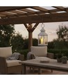LED lantaarn met vlam-effect - Wit, vierkant, batterij, IP54 binnen/buiten