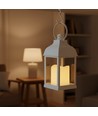 LED lantaarn - Wit, vierkant, batterij, IP54 binnen/buiten