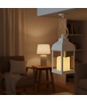 LED lantaarn - Wit, vierkant, batterij, IP54 binnen/buiten