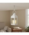 LED lantaarn - Wit, vierkant, batterij, IP54 binnen/buiten