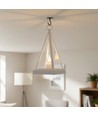 LED lantaarn driehoekig - Wit, batterij, IP54 binnen/buiten