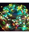 10 m. RGBIC LED-lichtsnoer - 100 LED, groene kabel, afstandsbediening + bluetooth, 5V USB