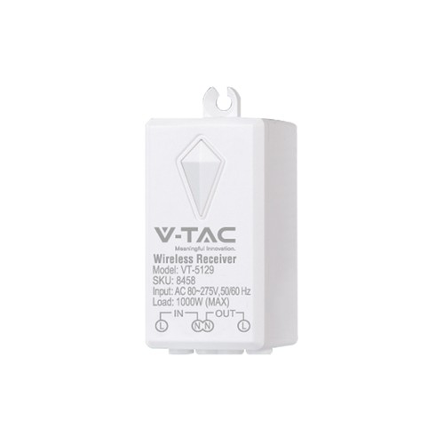 RF/WiFi ontvanger voor draadloze schakelaars - 1000W, bereik tot 500m, wit, PC kunststof