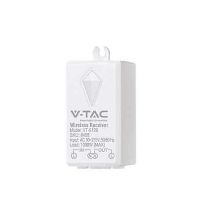 RF/WiFi ontvanger voor draadloze schakelaars - 1000W, bereik tot 500m, wit, PC kunststof