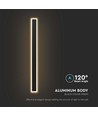 17W LED wandlamp, RA90, zwart - 2330lm, IP65, 4000K, 62,5cm, 360 graden licht