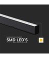 VT-7-44 LED hanglamp 40W - lineair, hangend, Samsung chip, op/omlaag systeem 3-in-1, zwarte behuizing
