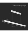 Vt-7-35 LED-lamp 36W - lineaire hangende pendel, Samsung, diffusorplaat type 3i1 wit