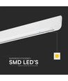 Vt-7-35 LED-lamp 36W - lineaire hangende pendel, Samsung, diffusorplaat type 3i1 wit