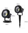 12–24V LED tuinlamp - 11W, zwart, spies, 800 lm, IP65