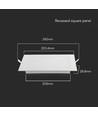 18W Ø22cm LED inbouwpanel - Gat: Ø20,5 cm, Afmetingen: Ø22 cm, Backlit, Rond