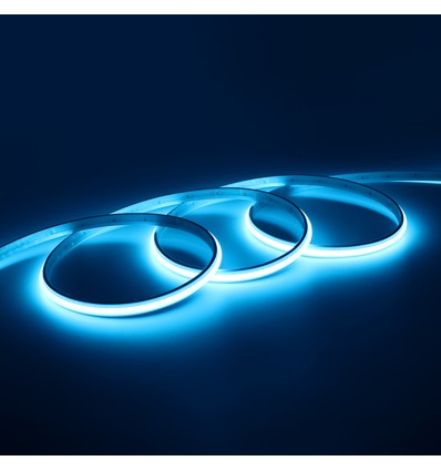 5m 9W/m Lichtblauw Dot-free COB-LED strip - 24V DC, IP67, 240 LED/m, 5 jaar garantie