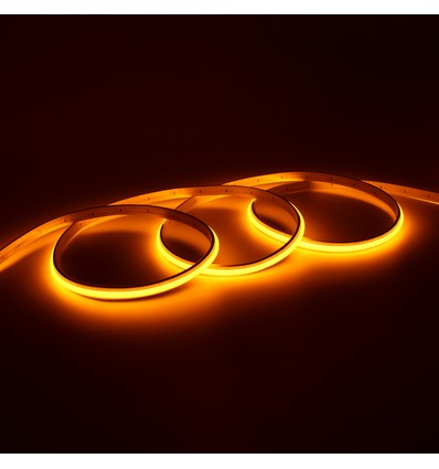 5m 9W/m Geel Dot-free COB-LED strip - 24V DC, IP67, 240 LED/m, 5 jaar garantie