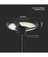 Vt-45w LED-tuinfakkel 7,5W - zonnecel aangedreven, rond, met sensor, RF-afstandsbediening, 6500K, IP65