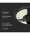 Vt-45w LED-tuinfakkel 7,5W - zonnecel aangedreven, rond, met sensor, RF-afstandsbediening, 6500K, IP65