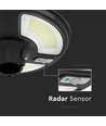 Vt-45w LED-tuinfakkel 7,5W - zonnecel aangedreven, rond, met sensor, RF-afstandsbediening, 6500K, IP65