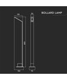 5W LED tuinlamp, 80,5cm, zwart - 810lm, IP65, 4000K, buitenlamp voor borders