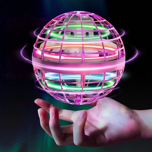 Hover Orb vliegende bal met RGB-licht - Ø9,5 cm, paars, perfect voor kinderen en jonge geesten