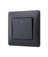1-kanaals schakelaar met indicatielampje - 86x86mm, IP20, zwart