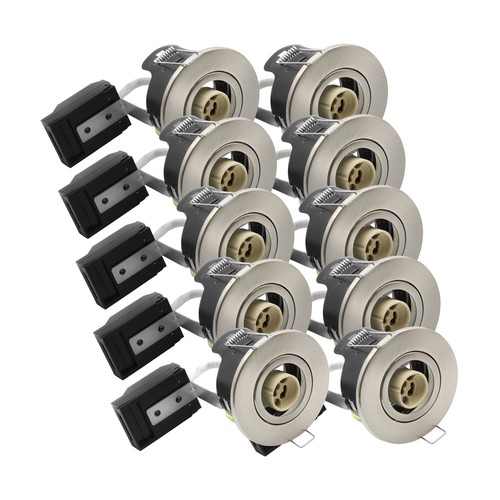 10 stuks GU10 inbouwspot - Satijn nikkel, IP20