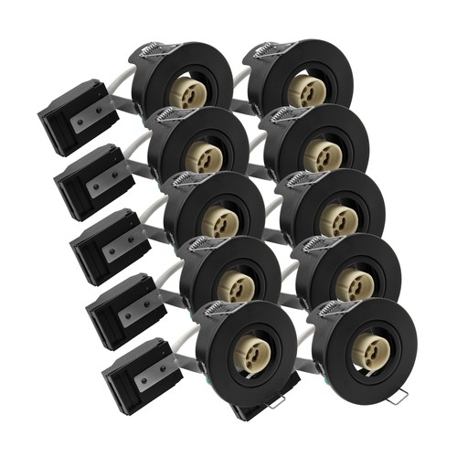 10 stuks GU10 inbouwspot - Zwart, IP20