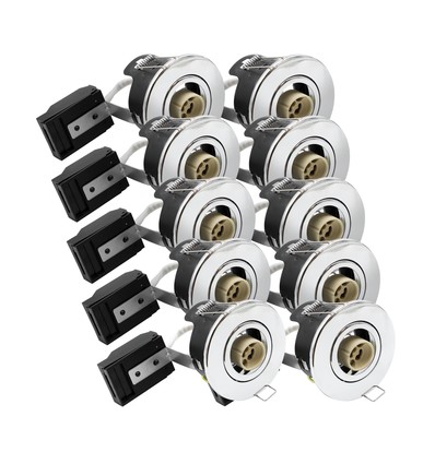 10 stuks GU10 inbouwspot - Geborsteld staal, IP20