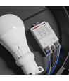 E27 Doorlusbare Sensorlamp - IP65, Ø30cm, Hoogte: 9cm, Microgolfsensor, IK08, zonder lichtbron