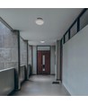 E27 Doorlusbare Sensorlamp - IP65 microgolfsensor, IK08, Ø30cm, Hoogte: 9cm, zonder lichtbron
