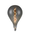 E27 4W LED filament spiraallamp - A160, smoky glas, warm wit