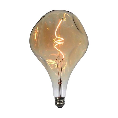 E27 4W LED Filament Spiraal lamp - A165, Amber glas, 2700K, 250lm, Ø16,5cm