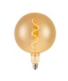 E27 4W LED filament spiraallamp - G200 globe, amber glas, warm wit, 250lm