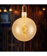 E27 4W LED filament spiraallamp - G200 globe, amber glas, warm wit, 250lm