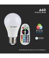 5 stuks RGBW LED lamp - 6W, Met RF afstandsbediening, E27