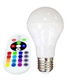 5 stuks RGBW LED lamp - 6W, Met RF afstandsbediening, E27