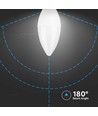 3 stuks E14 4,5W LED kaarslamp - 4000K, vervangt 40W, 180 graden, wit kunststof