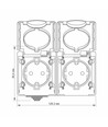 Buiten dubbele Schuko-stopcontact - IP65, grijs
