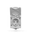 Enkele schuko-stopcontact - buiten, IP65, grijs
