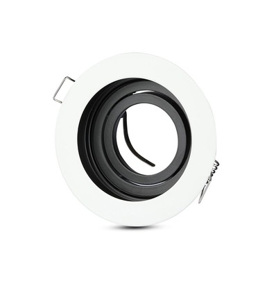 GU10 inbouwspot - Rond, wit, aluminium, gat: Ø90 mm, afm: Ø100 mm, zonder lichtbron