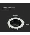 GU10 inbouwspot - Rond, wit, aluminium, gat: Ø90 mm, afm: Ø100 mm, zonder lichtbron