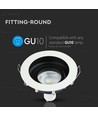 GU10 inbouwspot - Rond, wit, aluminium, gat: Ø90 mm, afm: Ø100 mm, zonder lichtbron