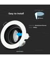GU10 inbouwspot - Rond, wit, aluminium, gat: Ø90 mm, afm: Ø100 mm, zonder lichtbron