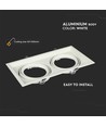 Dubbele AR111 inbouwspot - Wit, 174x325mm, IP20, zonder lichtbron