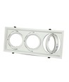 3-gats AR111 inbouwspot - Wit, aluminium, gat: 455x168mm, zonder lichtbron