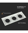 3-gats AR111 inbouwspot - Wit, aluminium, gat: 455x168mm, zonder lichtbron