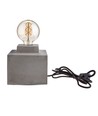 Beton vierkante tafellamp - E27 fitting, Ø16cm, 2m snoer met schakelaar, grijs beton