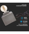Beton vierkante tafellamp - E27 fitting, Ø16cm, 2m snoer met schakelaar, grijs beton